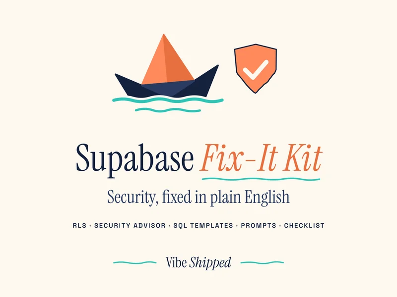 Cover of the Supabase Security Fix-It Kit